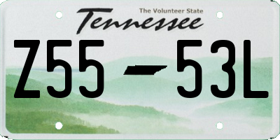TN license plate Z5553L