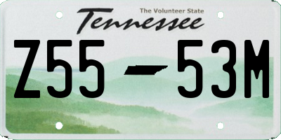 TN license plate Z5553M