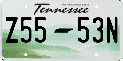 TN license plate Z5553N