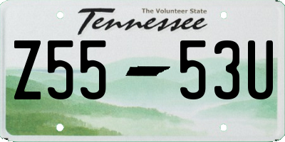 TN license plate Z5553U