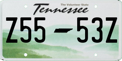TN license plate Z5553Z
