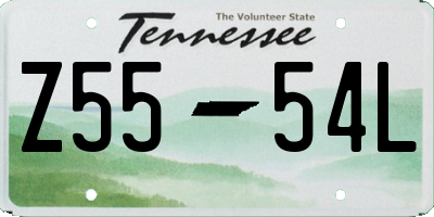 TN license plate Z5554L