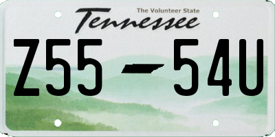 TN license plate Z5554U