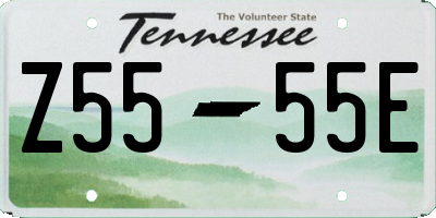 TN license plate Z5555E