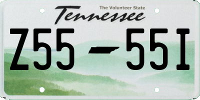 TN license plate Z5555I