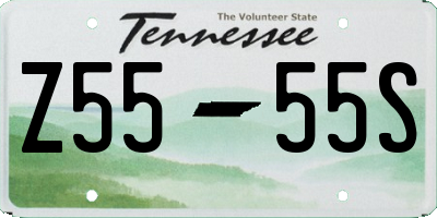 TN license plate Z5555S