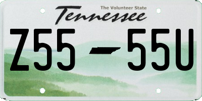 TN license plate Z5555U