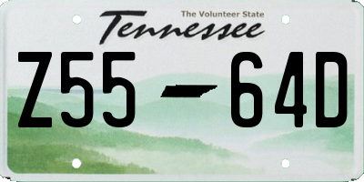 TN license plate Z5564D