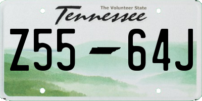 TN license plate Z5564J