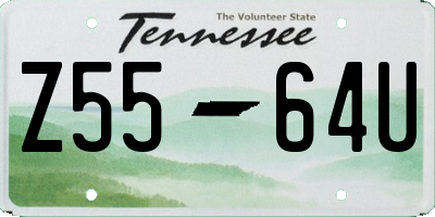 TN license plate Z5564U