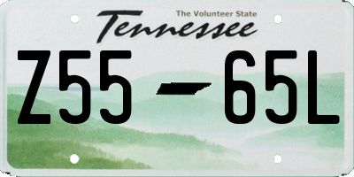 TN license plate Z5565L