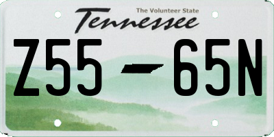 TN license plate Z5565N