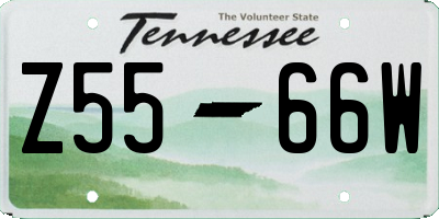 TN license plate Z5566W