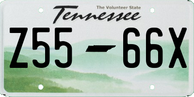TN license plate Z5566X