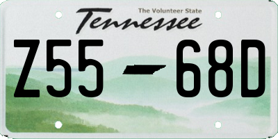 TN license plate Z5568D