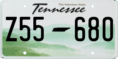 TN license plate Z5568O