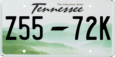 TN license plate Z5572K