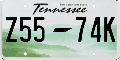 TN license plate Z5574K