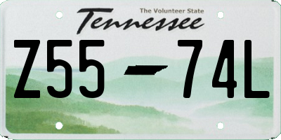TN license plate Z5574L