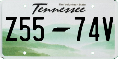 TN license plate Z5574V