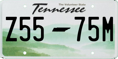 TN license plate Z5575M