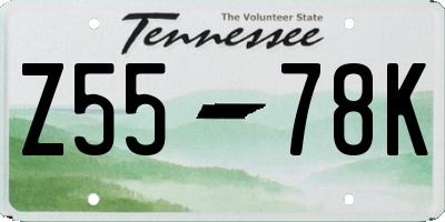 TN license plate Z5578K