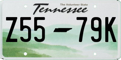 TN license plate Z5579K