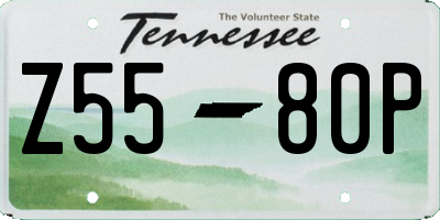 TN license plate Z5580P