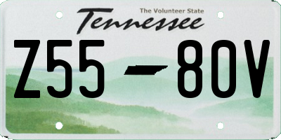 TN license plate Z5580V