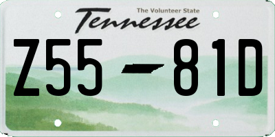 TN license plate Z5581D