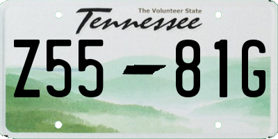 TN license plate Z5581G