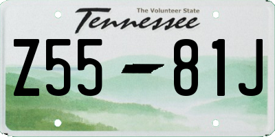TN license plate Z5581J