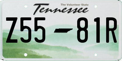 TN license plate Z5581R