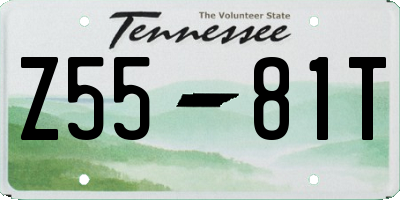 TN license plate Z5581T