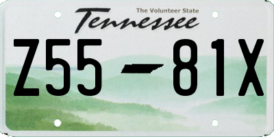 TN license plate Z5581X