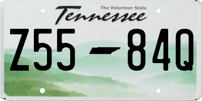TN license plate Z5584Q