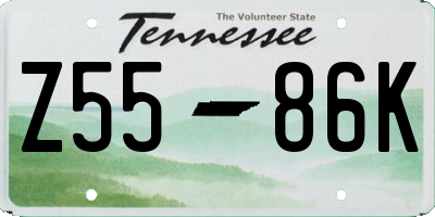 TN license plate Z5586K