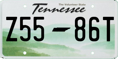 TN license plate Z5586T