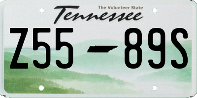 TN license plate Z5589S