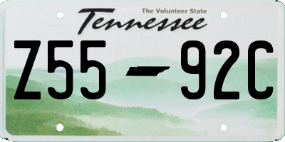 TN license plate Z5592C