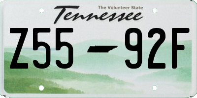 TN license plate Z5592F