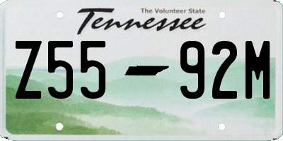TN license plate Z5592M