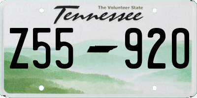 TN license plate Z5592O
