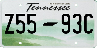 TN license plate Z5593C