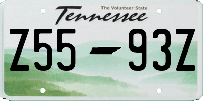 TN license plate Z5593Z