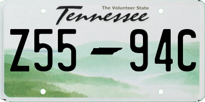 TN license plate Z5594C