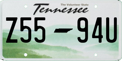 TN license plate Z5594U