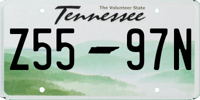 TN license plate Z5597N