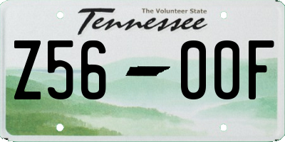 TN license plate Z5600F