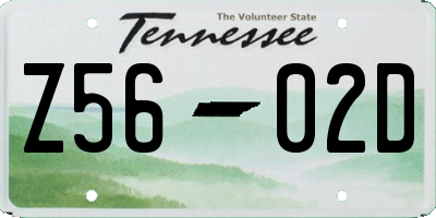 TN license plate Z5602D